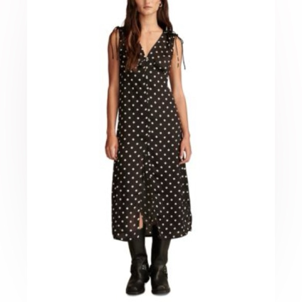 Women's Satin Button-Front Midi Dress
